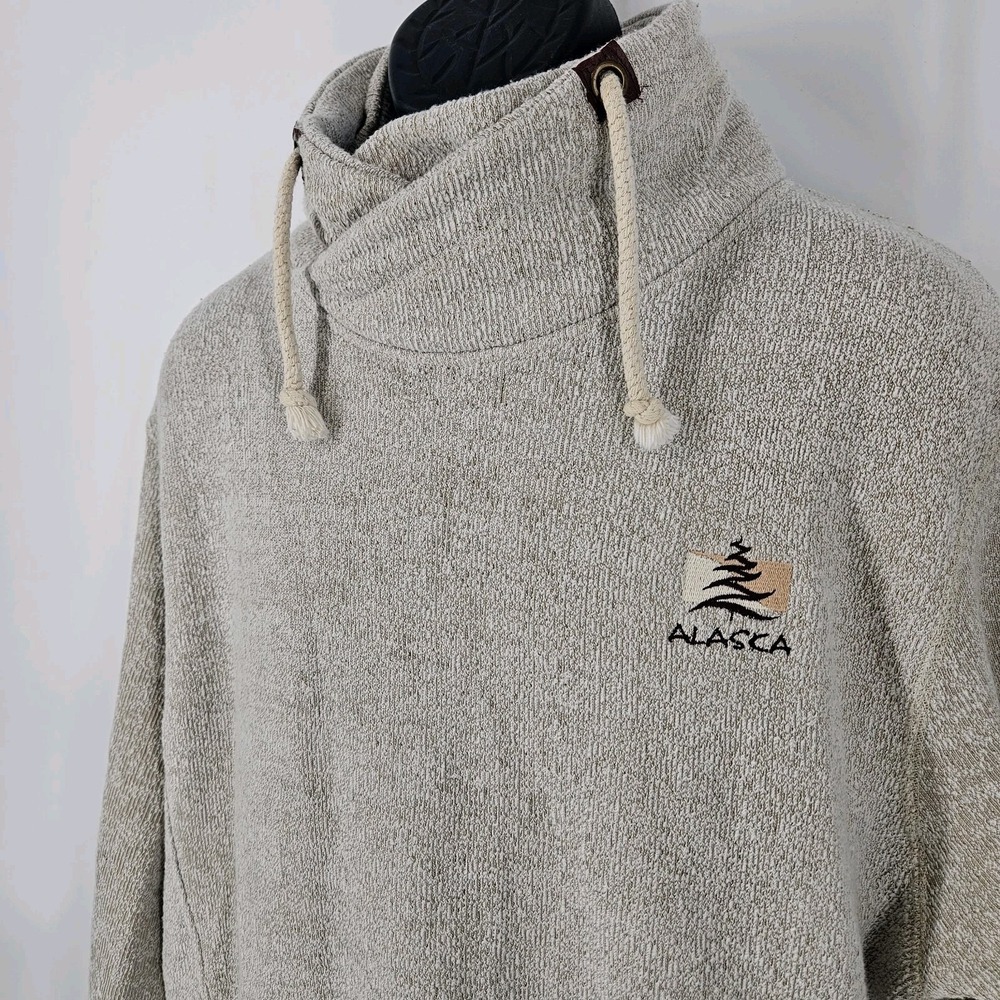 Renegade Club Alaska Embroidered Cowl Neck Pullover Sweater Men's 2XL